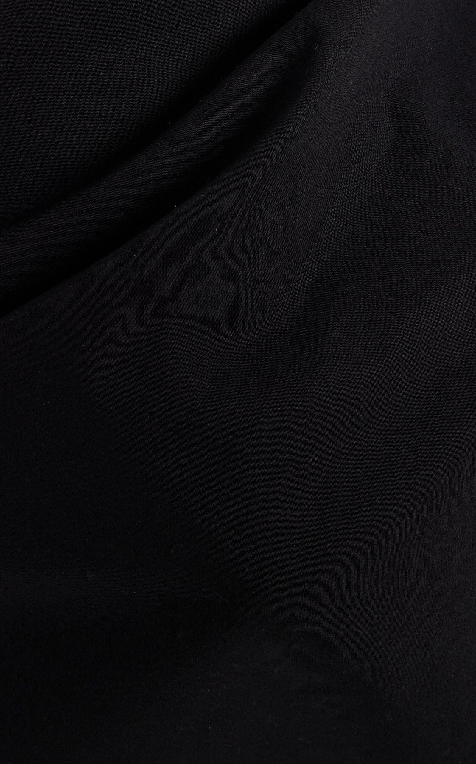 Exclusive RIviera Asymmetric Draped Satin Cotton Crop Top black - 5