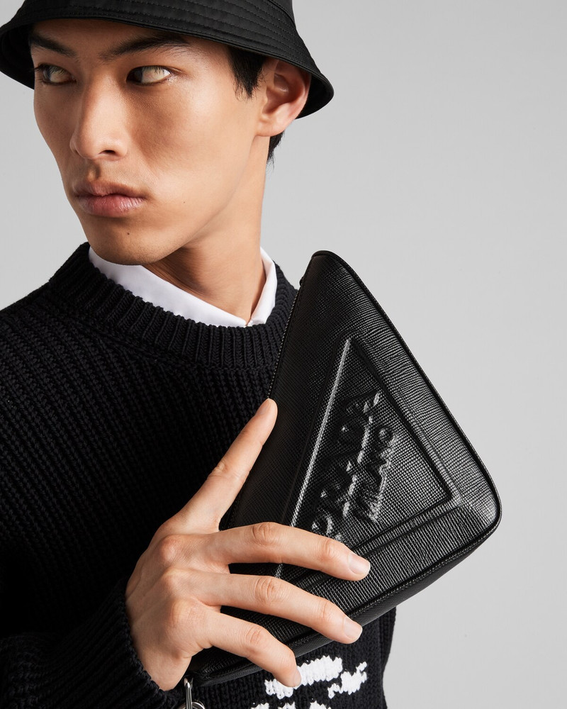 Prada Leather Prada Triangle pouch outlook