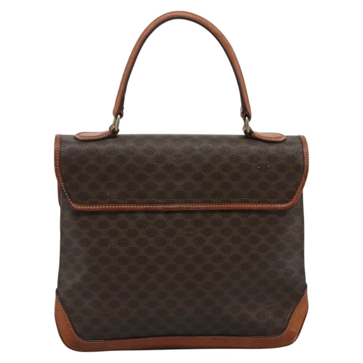 CELINE Macadam Canvas Hand Bag Pvc Leather Brown - 2