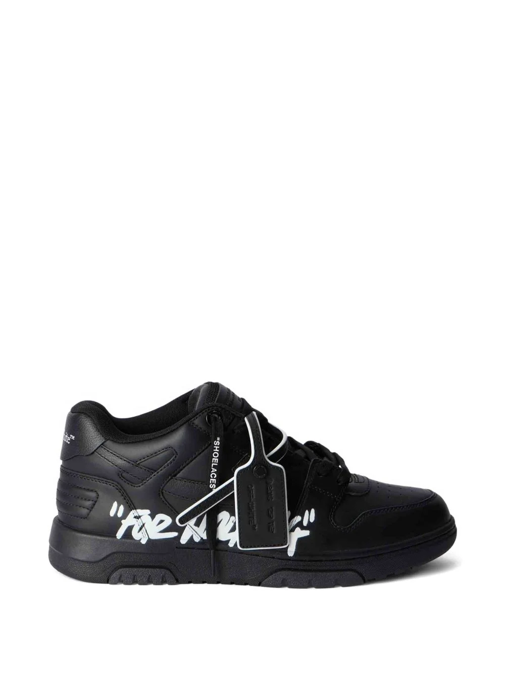 lettering-print tag sneakers - 1