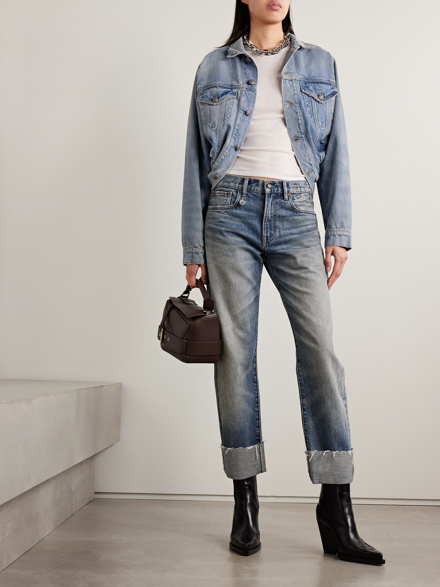 Romeo frayed low-rise straight-leg jeans Mid denim - 2