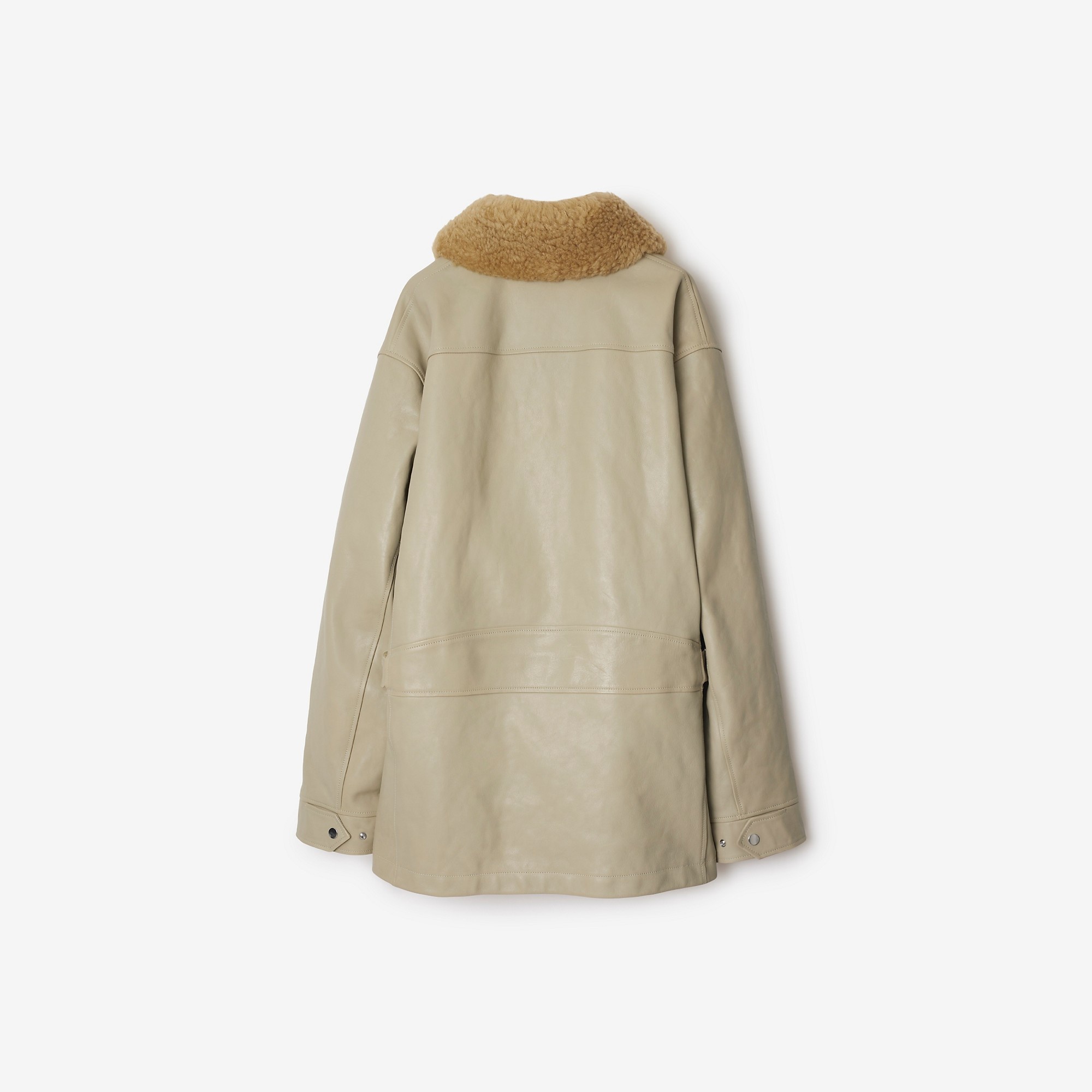 Short Leather Car Coat - 5