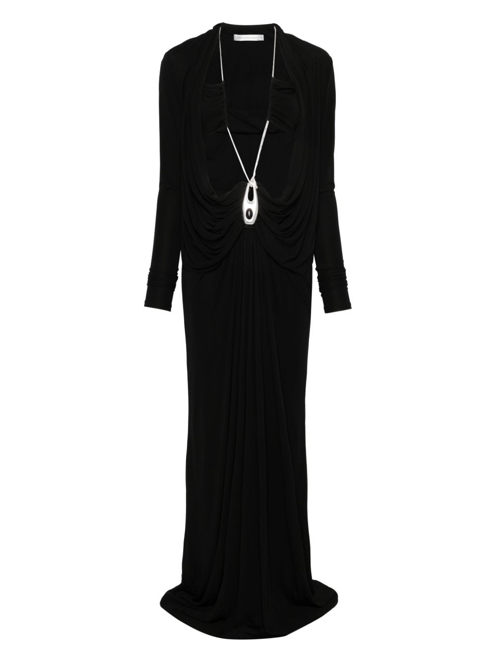 draped jersey maxi dress - 1