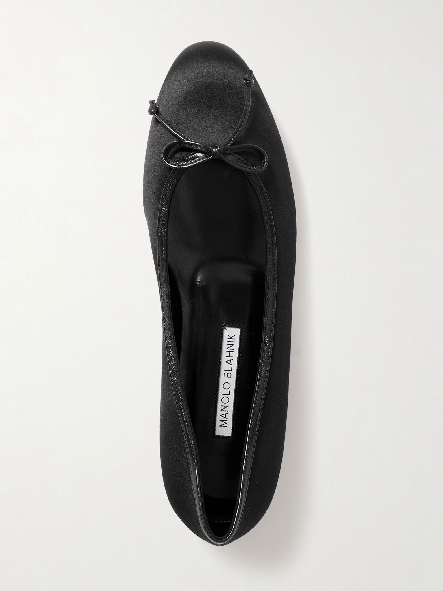 Verallim 10 bow-detailed leather-trimmed satin ballet flats Black - 5