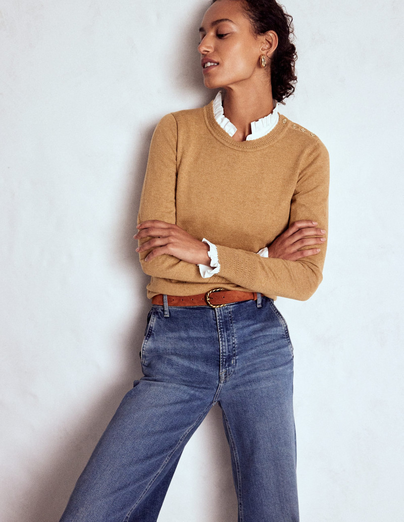Briony Stitch Sweater-Camel Melange 7