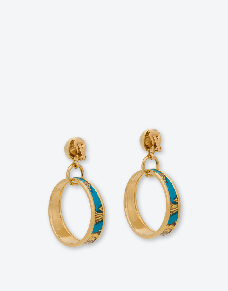 SCARF PRINT PENDANT EARRINGS 3