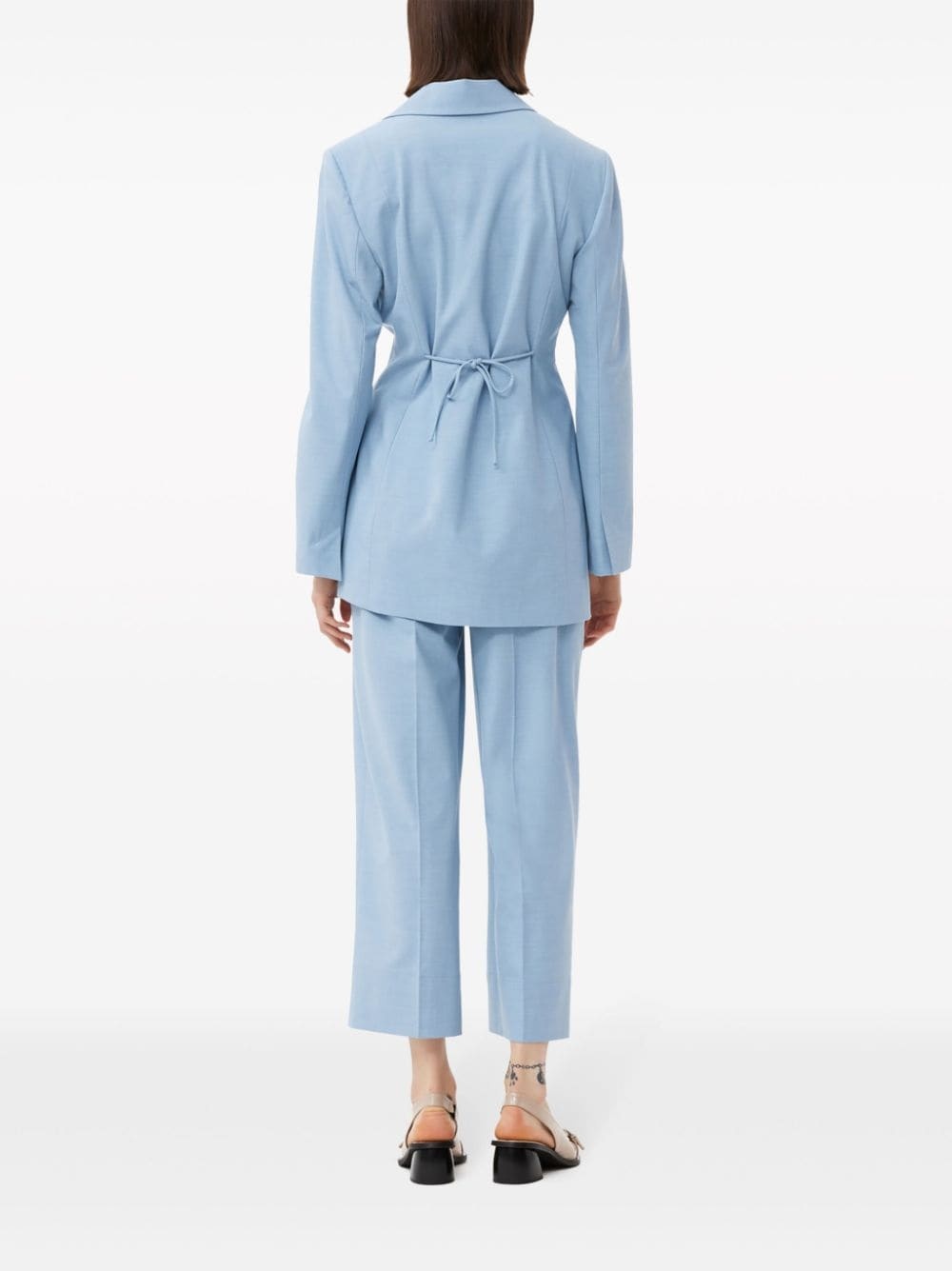 notched-lapels string-tie blazer - 4