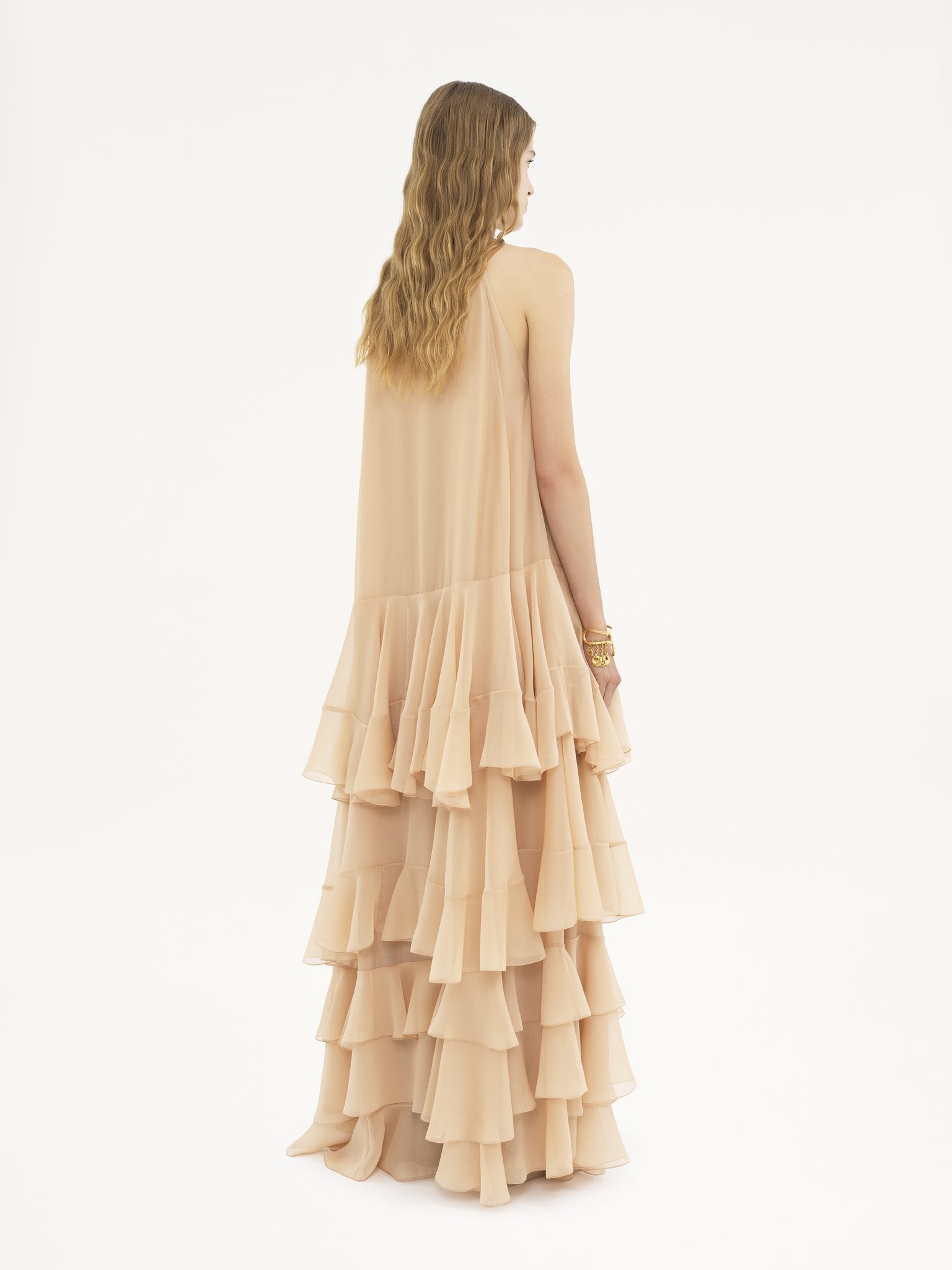 TIERED MAXI DRESS IN SILK GEORGETTE - 5