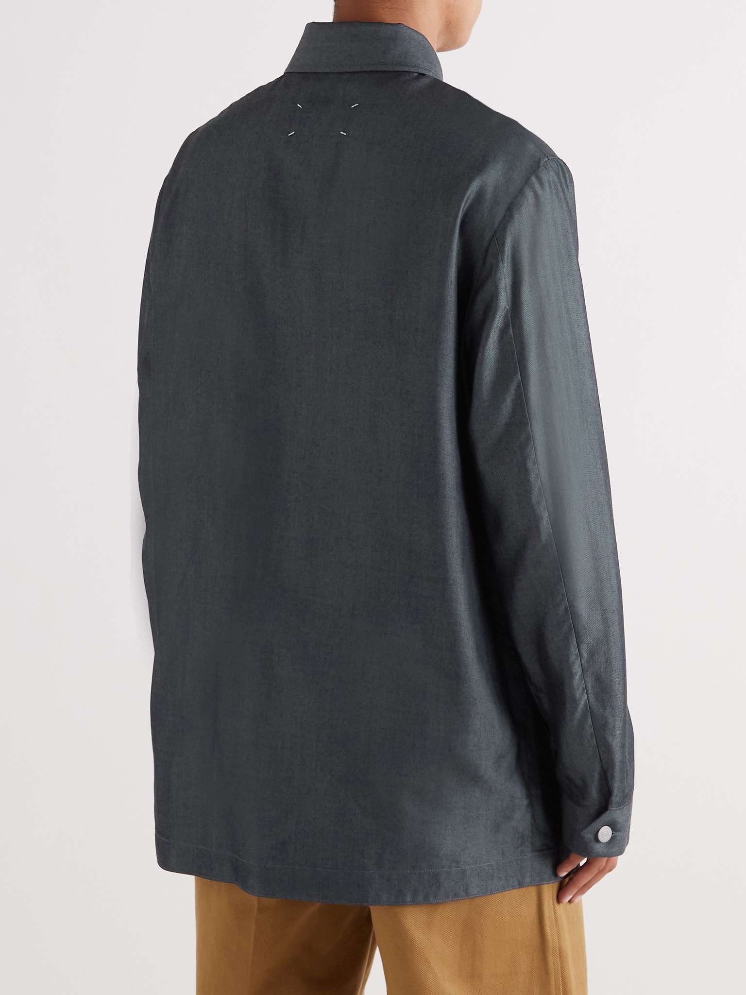 Oversized Canvas-Trimmed Twill Overshirt - 4