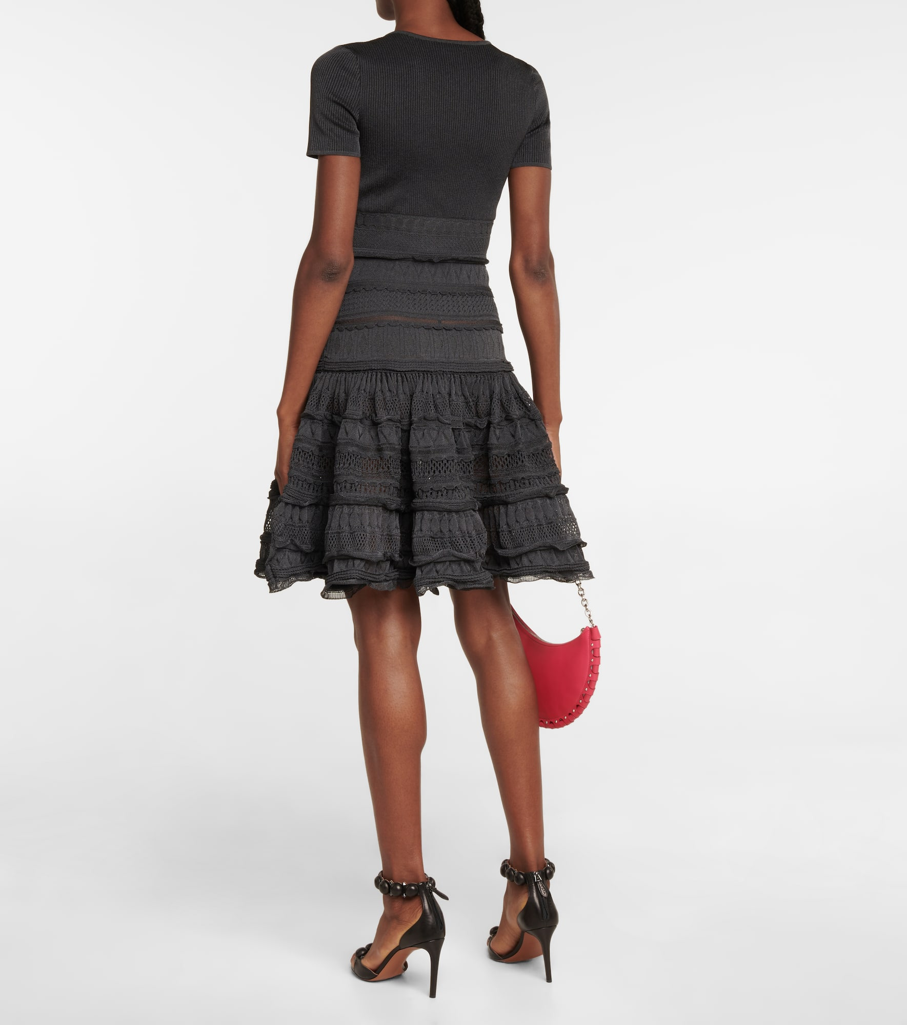 Ruffled knit midi dress - 3
