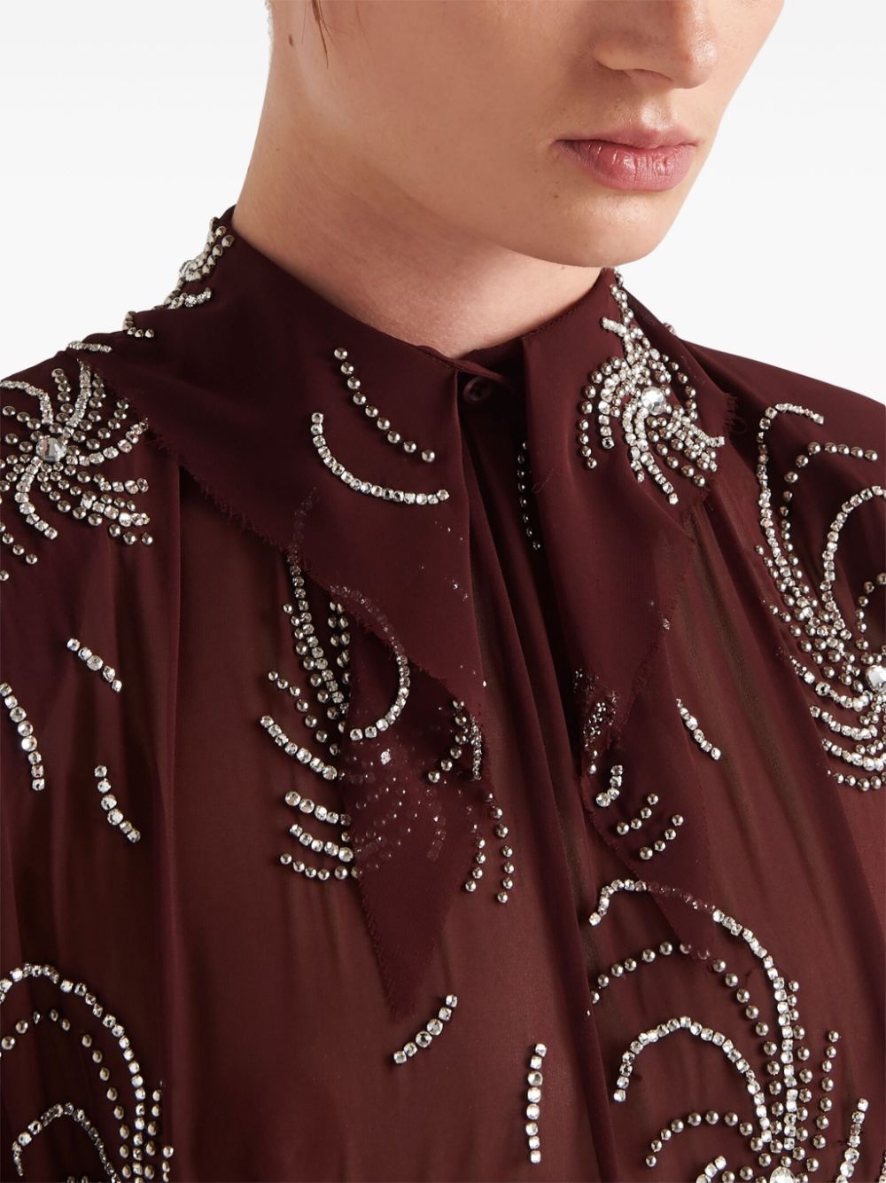 embroidered georgette dress - 4