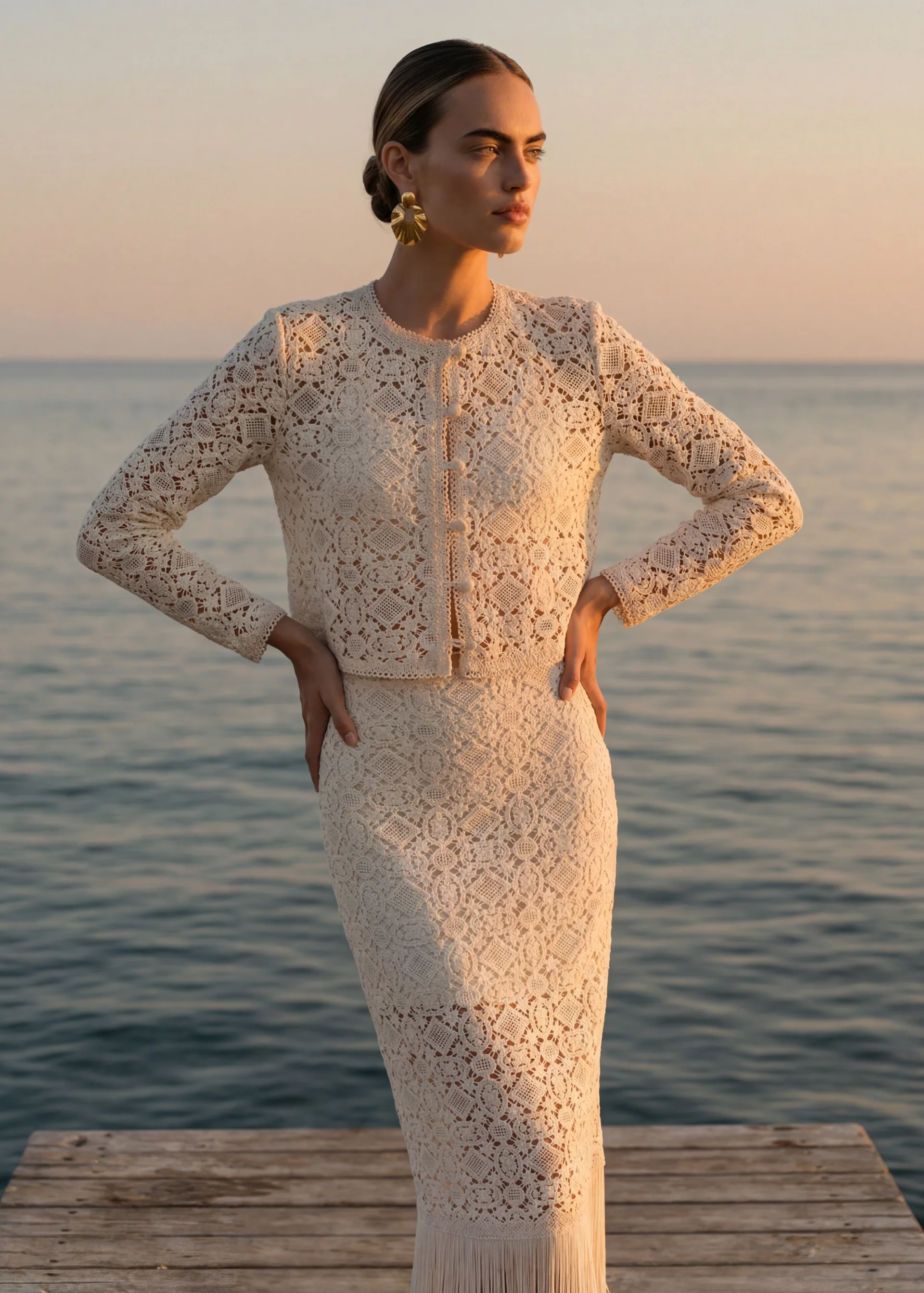 KAYSERI CROCHET CARDIGAN CERAMIC - 1