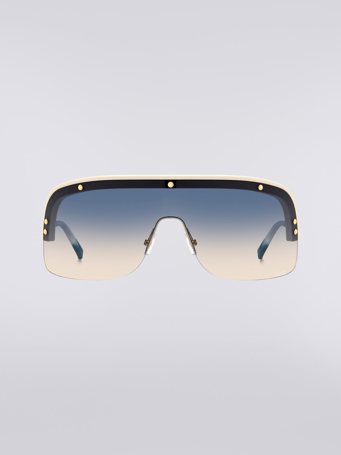 Mask sunglasses with metal temples and acetate tips - 1