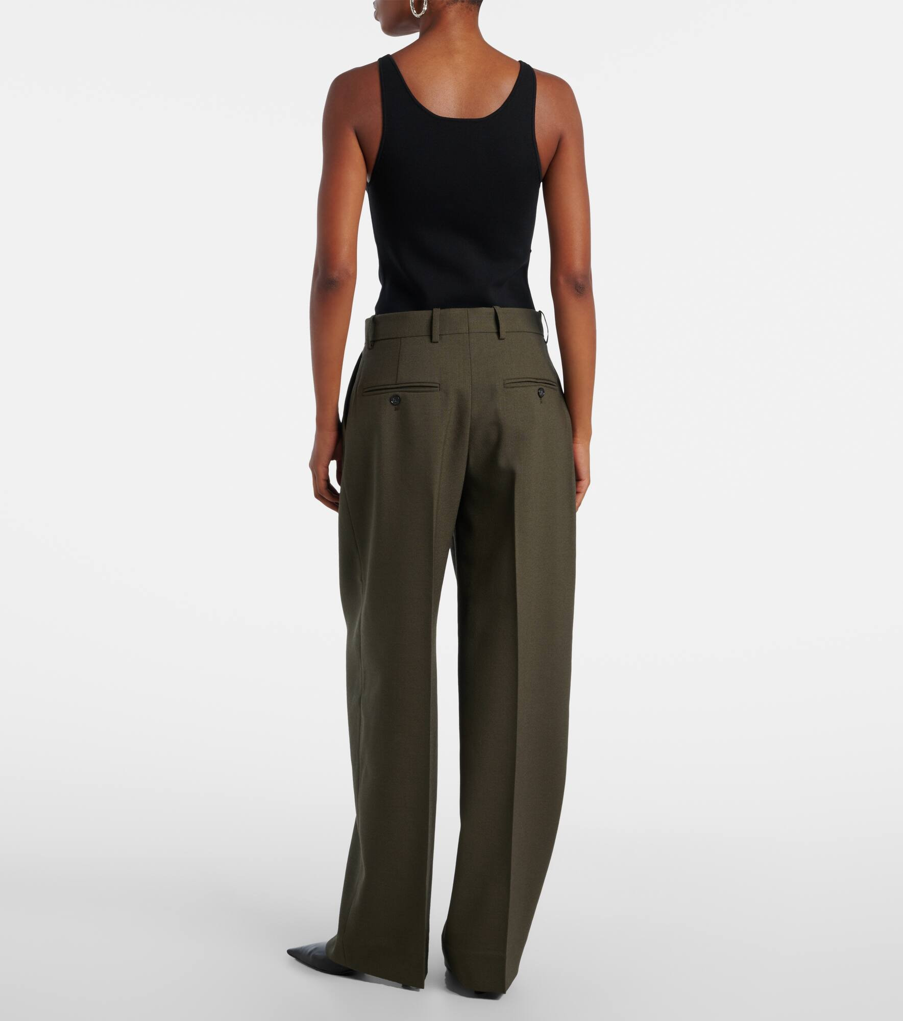 Wool-blend wide-leg pants - 3