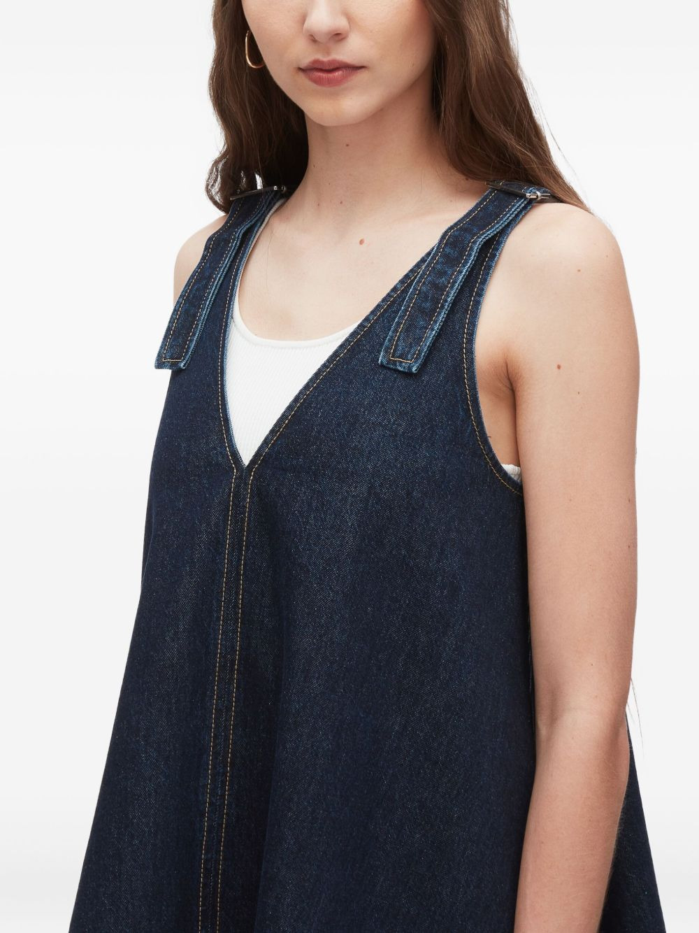 tie-strap denim dress - 5