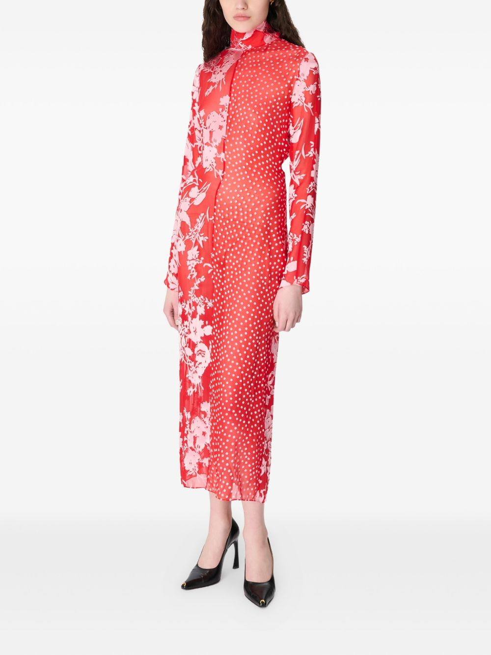 floral-polka dot print maxi dress - 2