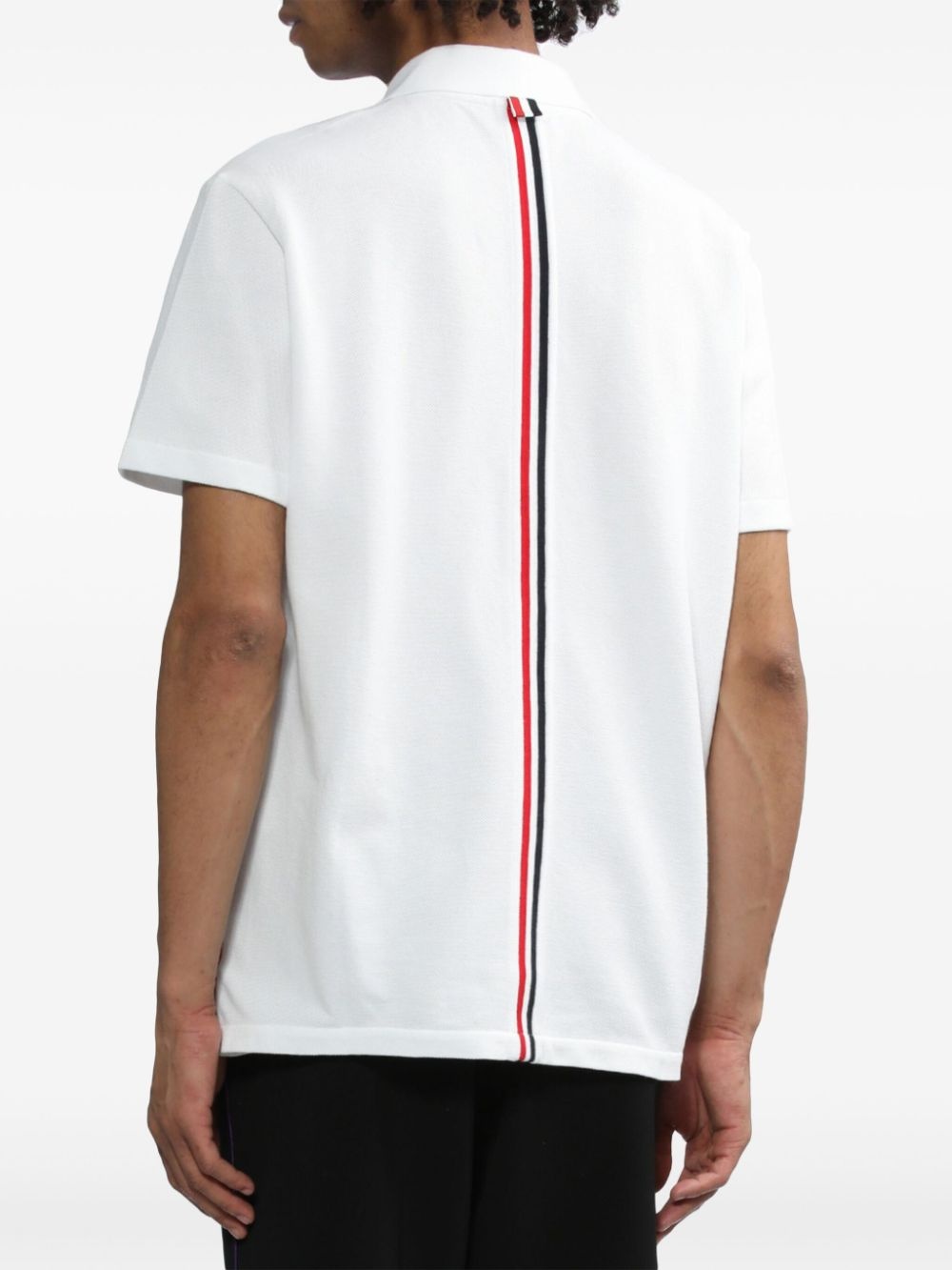 Center-Back Stripe Piqué Polo - 4
