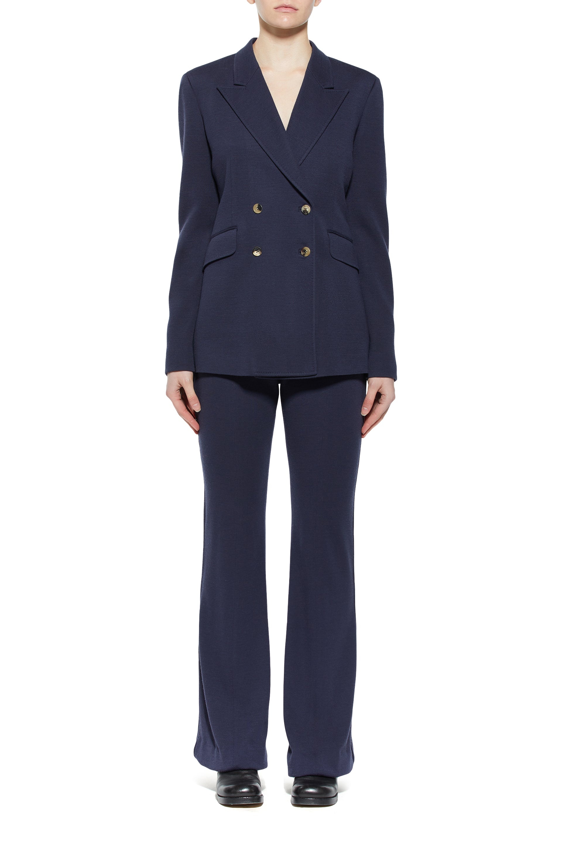 Vesta Pant in Navy Wool - 2