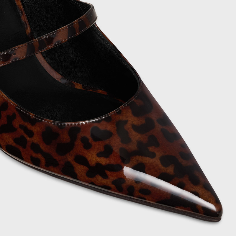 CELINE JUDY STRAPPY PUMP IN PRINTED LEOPARD PATENT CALFSKIN 4