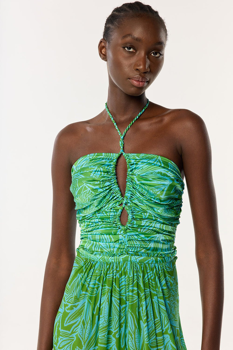 Long Jumpsuit Claudia - Turquoise Pop Tiger 3