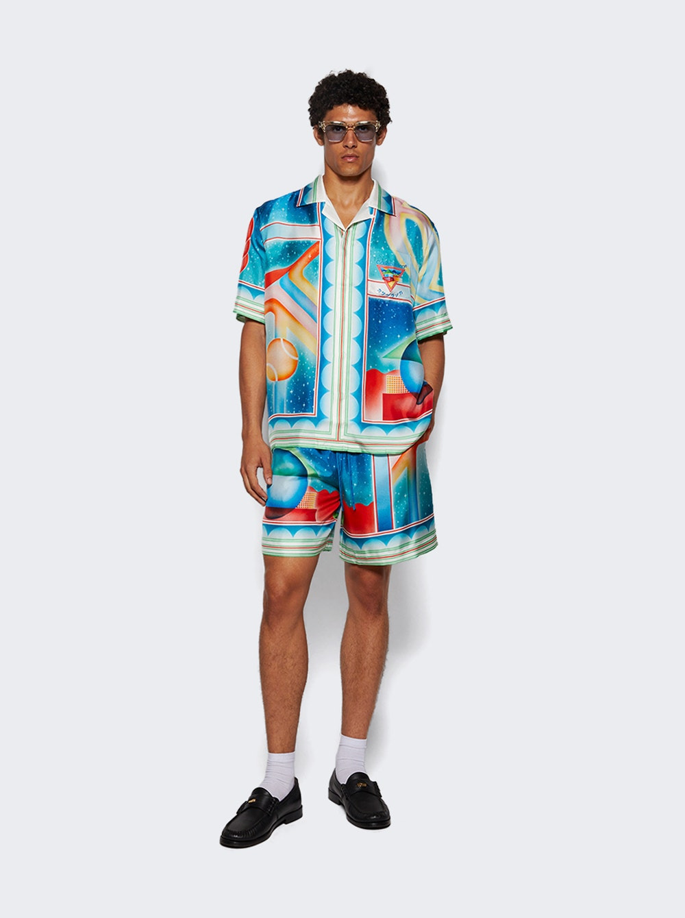 Cuban Collar Short Sleeve Shirt Galaxy Court - 5