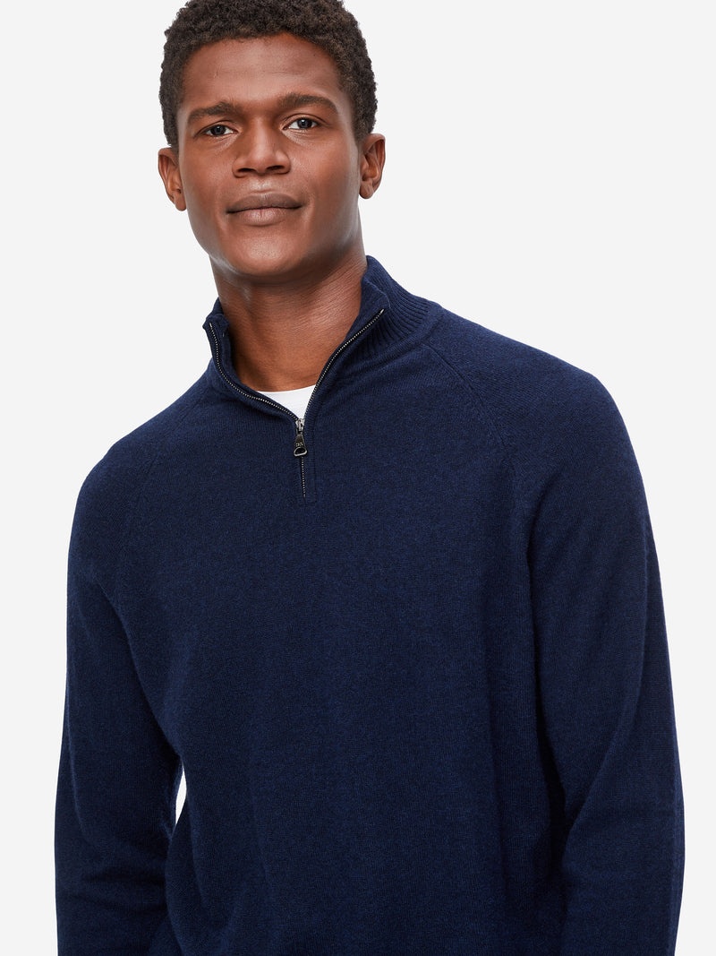 Men's Half-Zip Sweater Finley Cashmere Midnight - 2