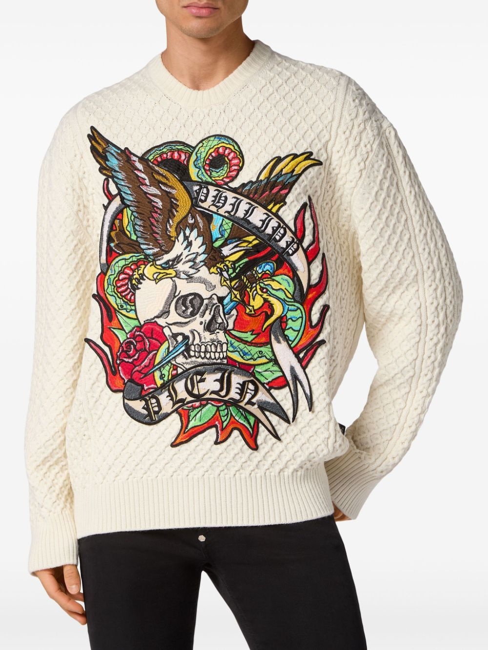 Tattoo graphic-print jumper - 2