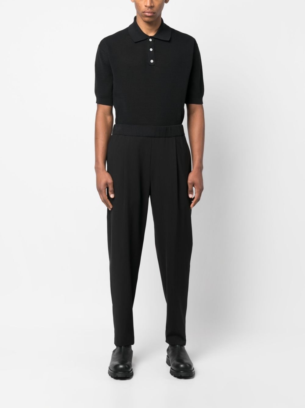 pleat-detail tapered trousers - 2