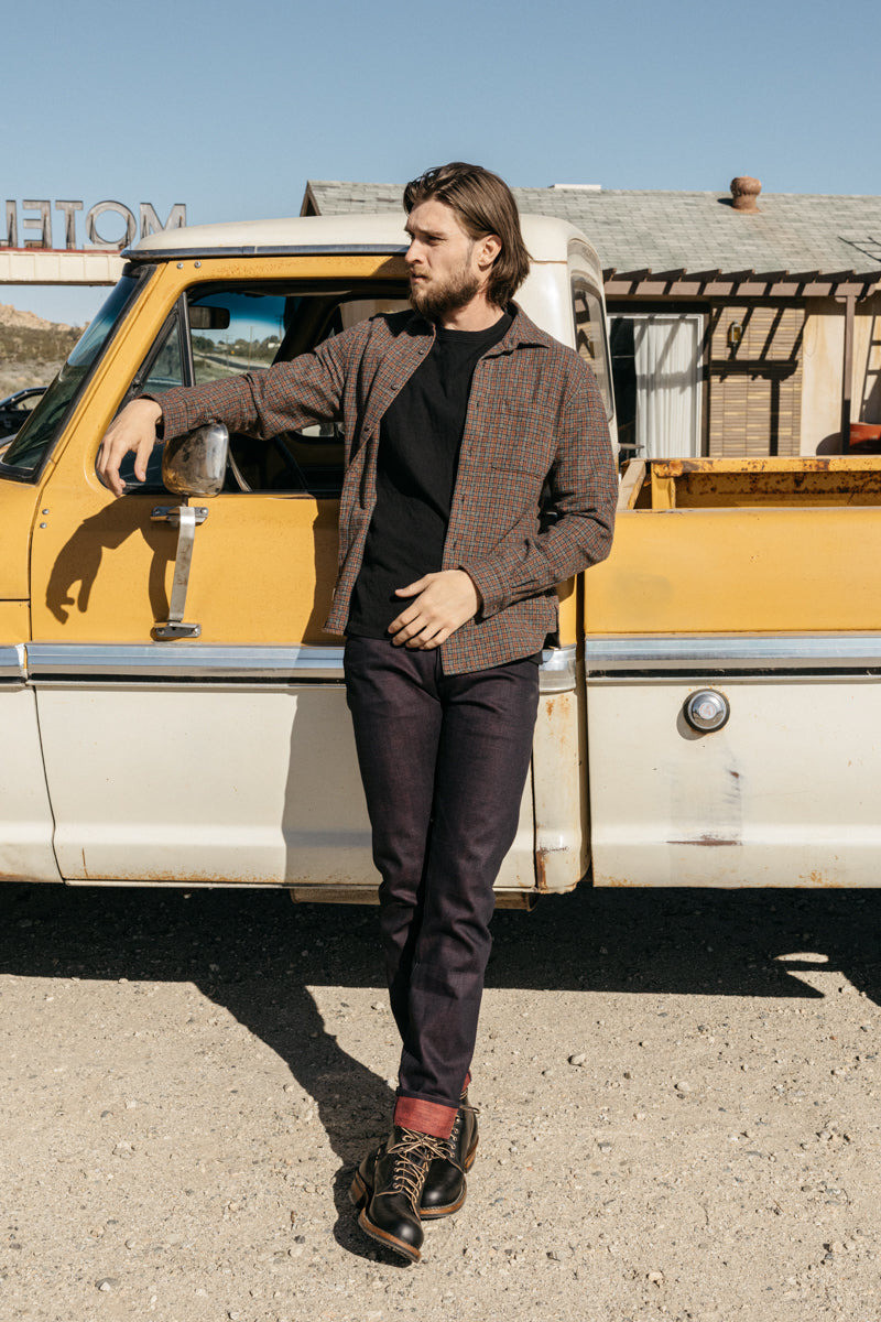The Pen Slim etched - Bordeaux Raw 13oz Selvedge 5