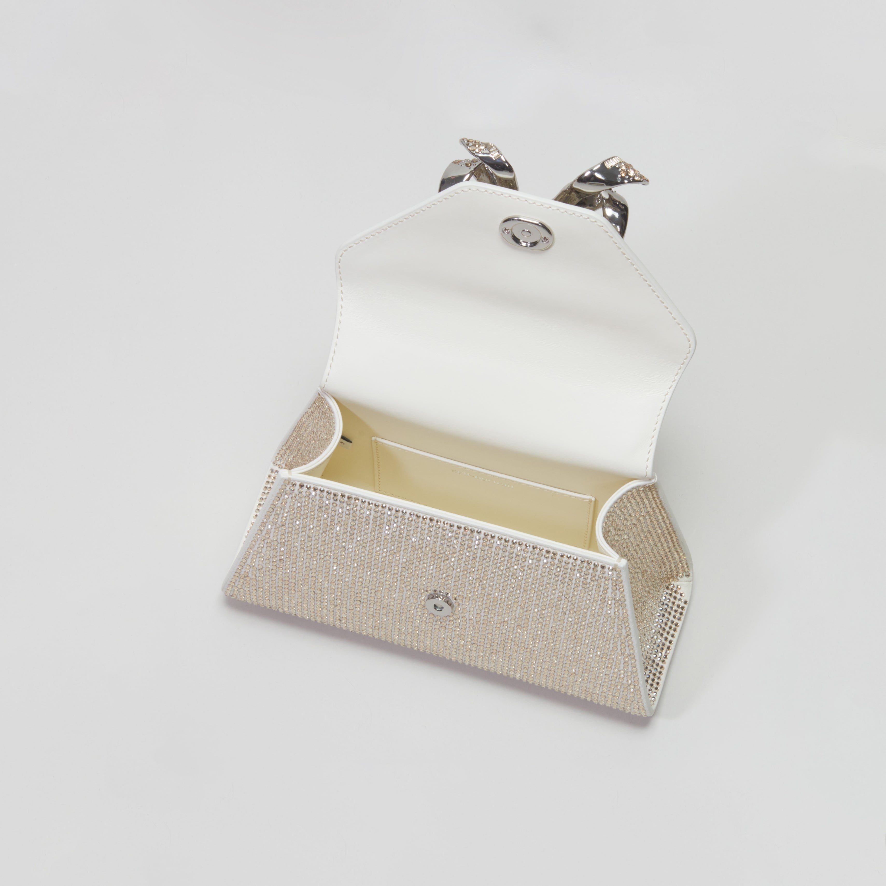 Champagne Rhinestone Bow Envelope Mini Bag - 4