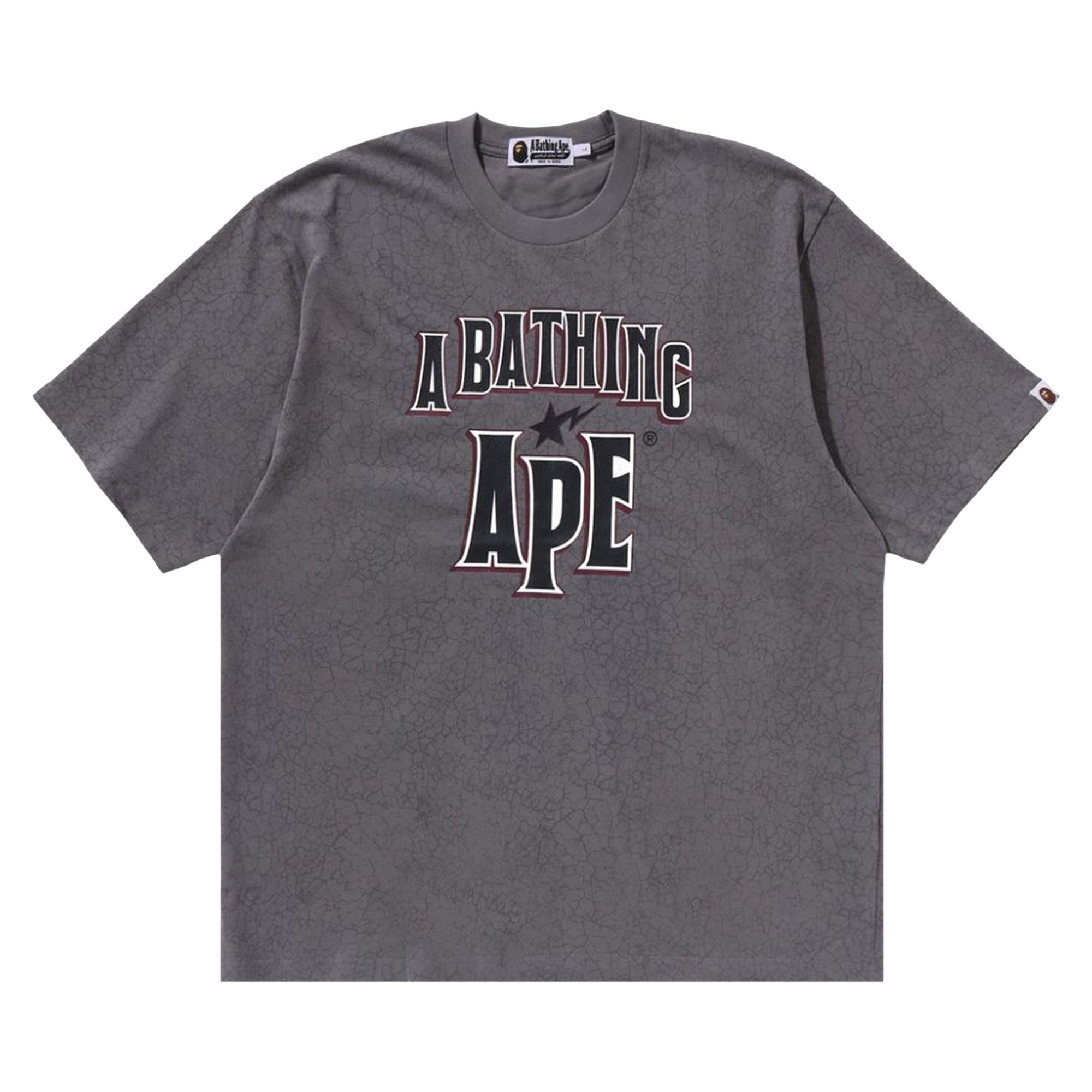 BAPE Crack Print Pattern Logo Relaxed Fit Tee 'Black' - 1