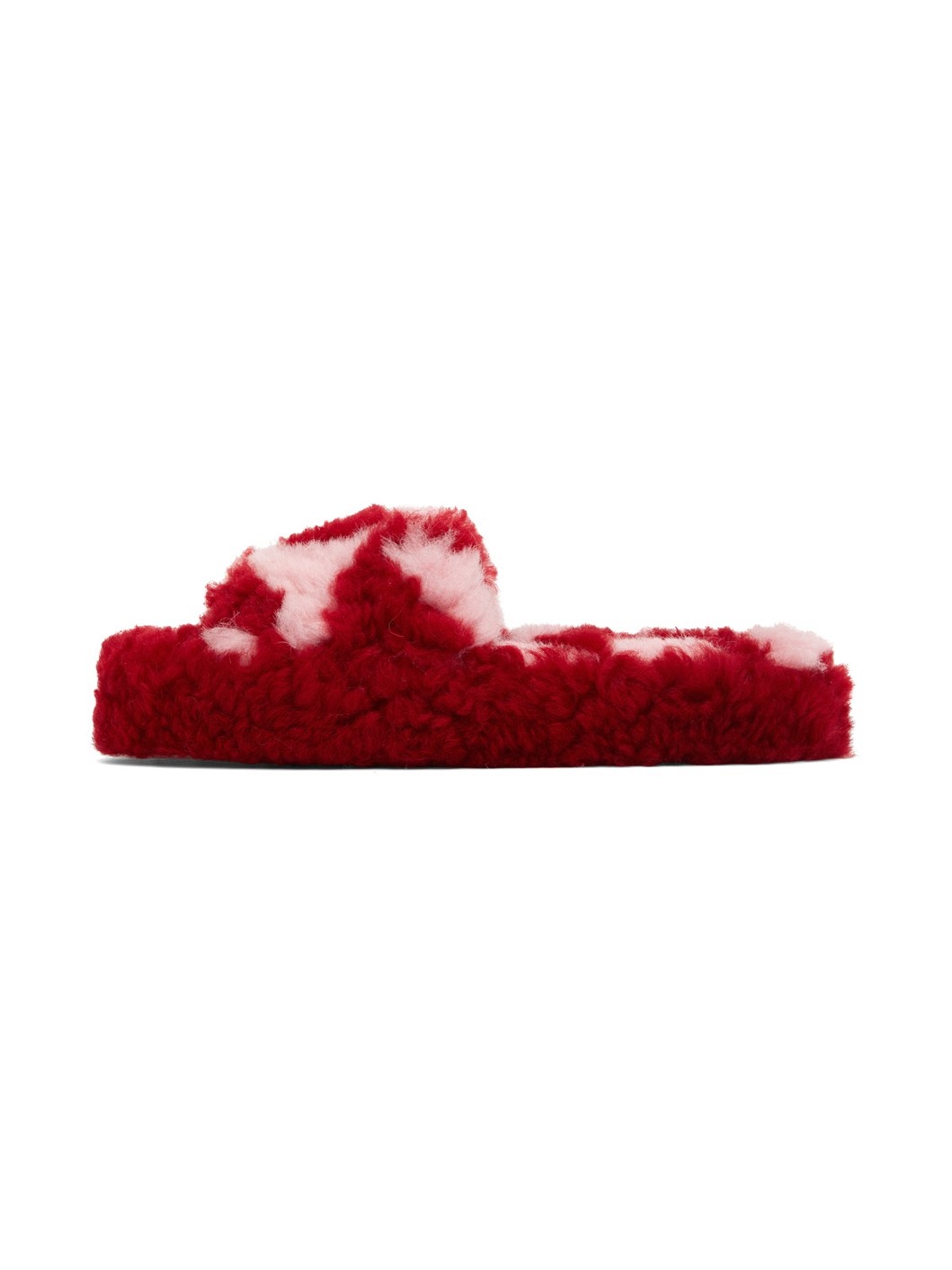 Red & Pink Teddy Sandals - 3
