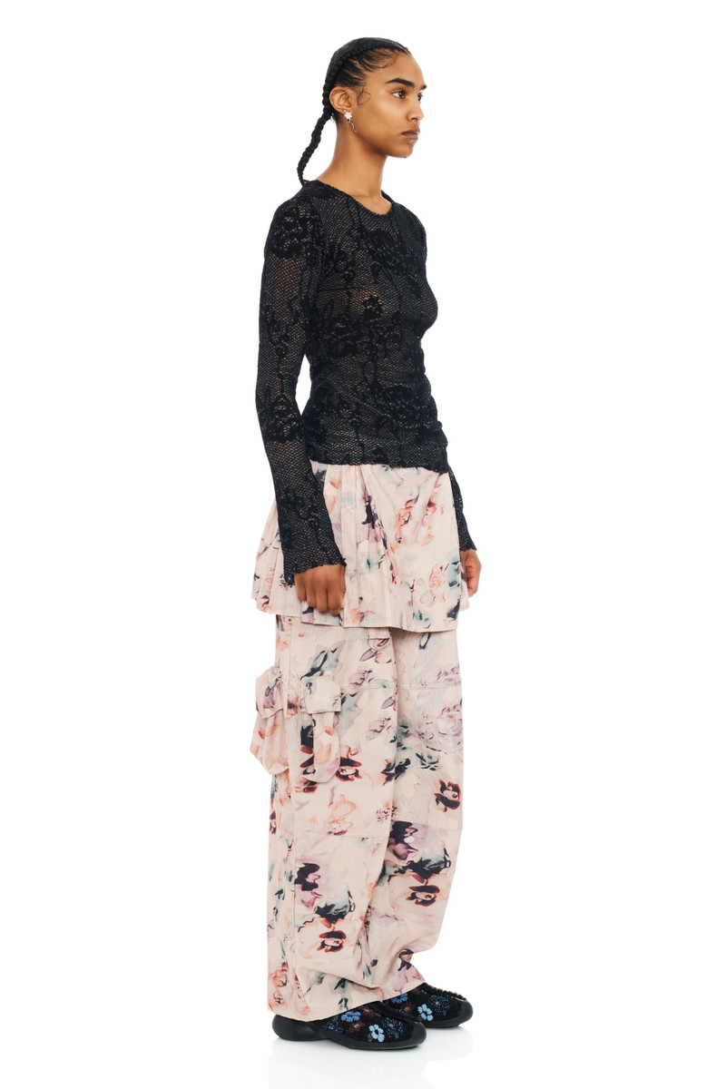 Collina Strada BLACK KNIT LACE CARDIO CREW SWEATER outlook