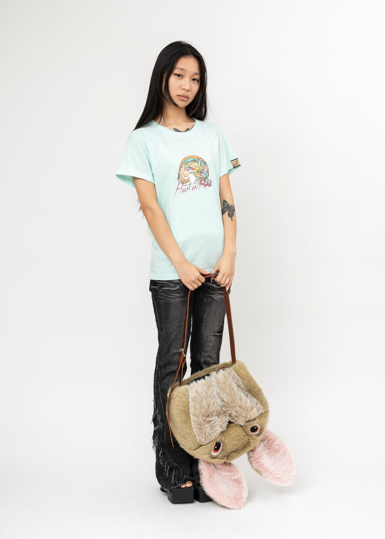 BEIGE DOUBLET RABBIT HEAD BAG LARGE - 3
