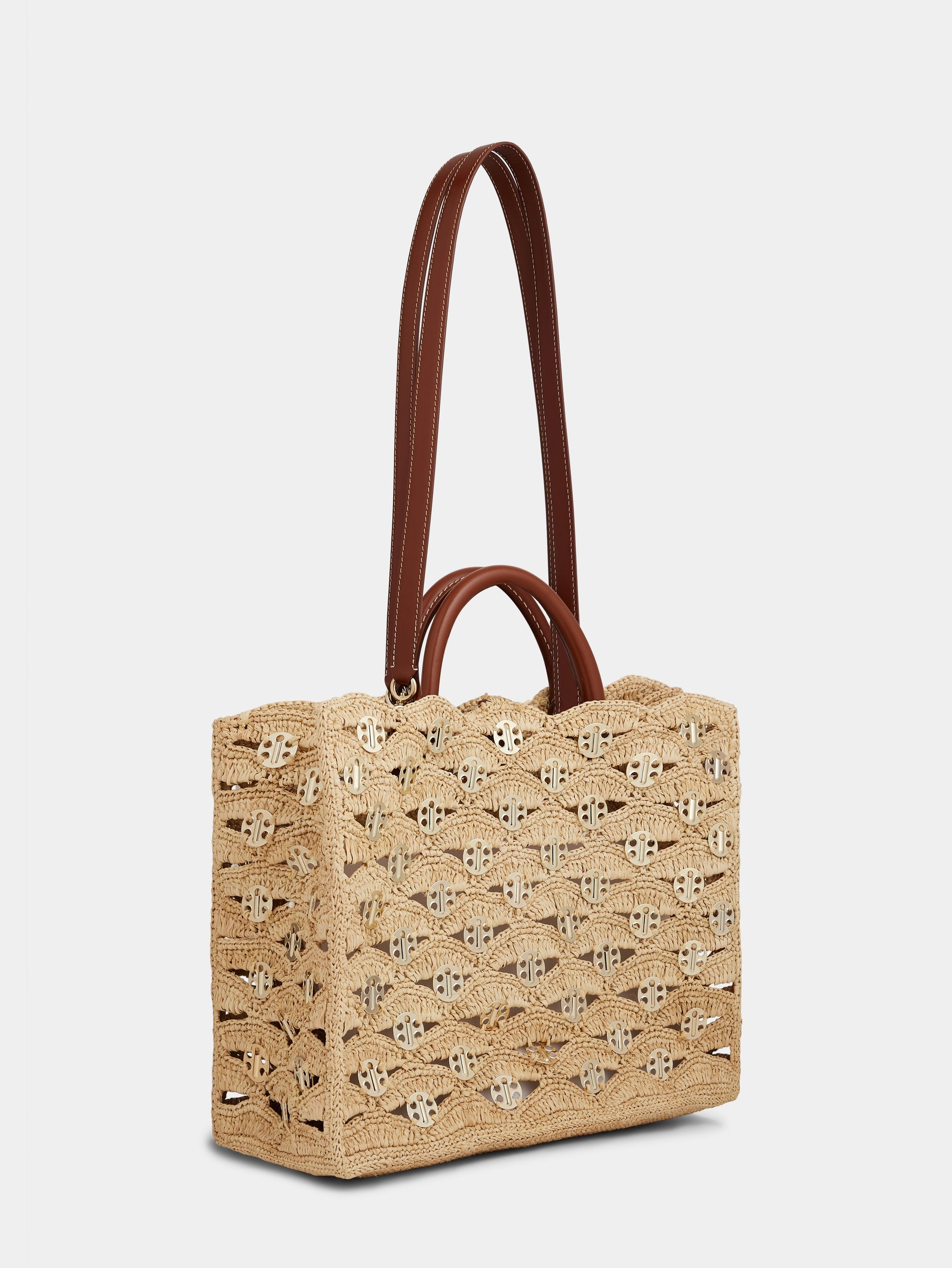 BEIGE TOTE BAG IN RAFFIA - 3