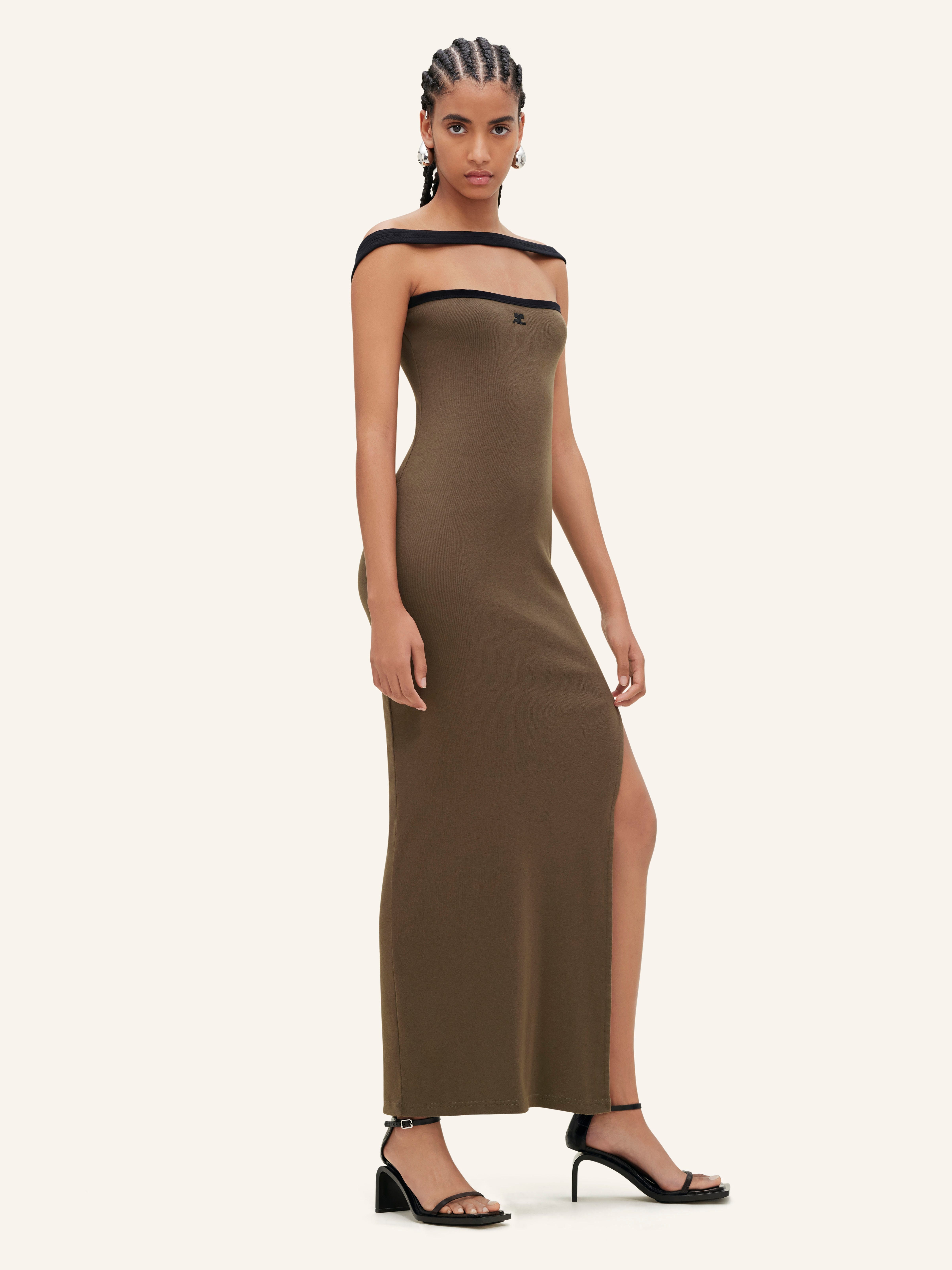 CONTRAST HYPERBOLE LONG DRESS - 3