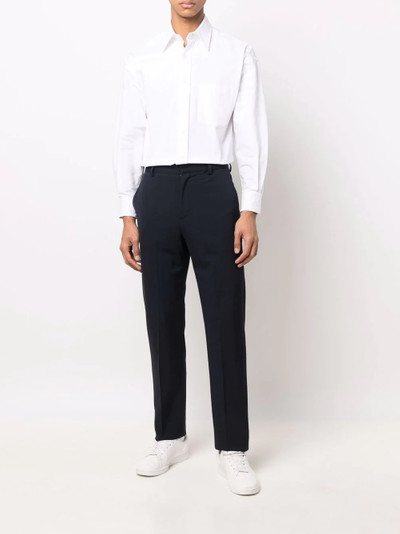 Thom Browne 4-Bar stripe oversized shirt outlook