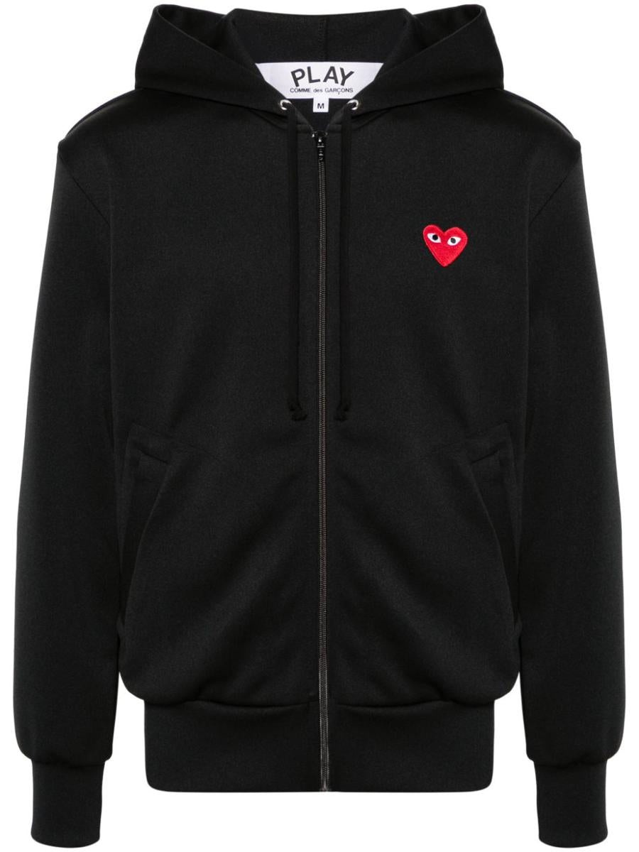 Comme Des Garçons COMME DES GARÇONS LOGO ZIPPED COTTON HOODIE - 1