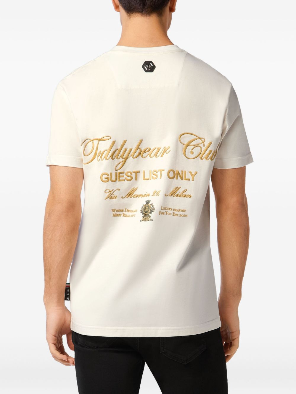 teddy bear-print logo-embroidered T-shirt - 3