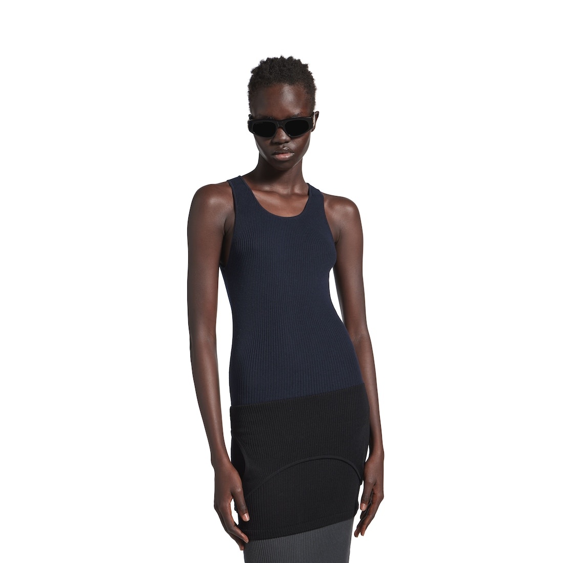 Women's Upside Down Dress in Black/navy/grey - 5