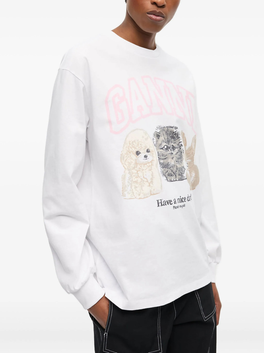 Re-Cut Heavy Jersey Animal Print Long Sleeve T-Shirt - 3