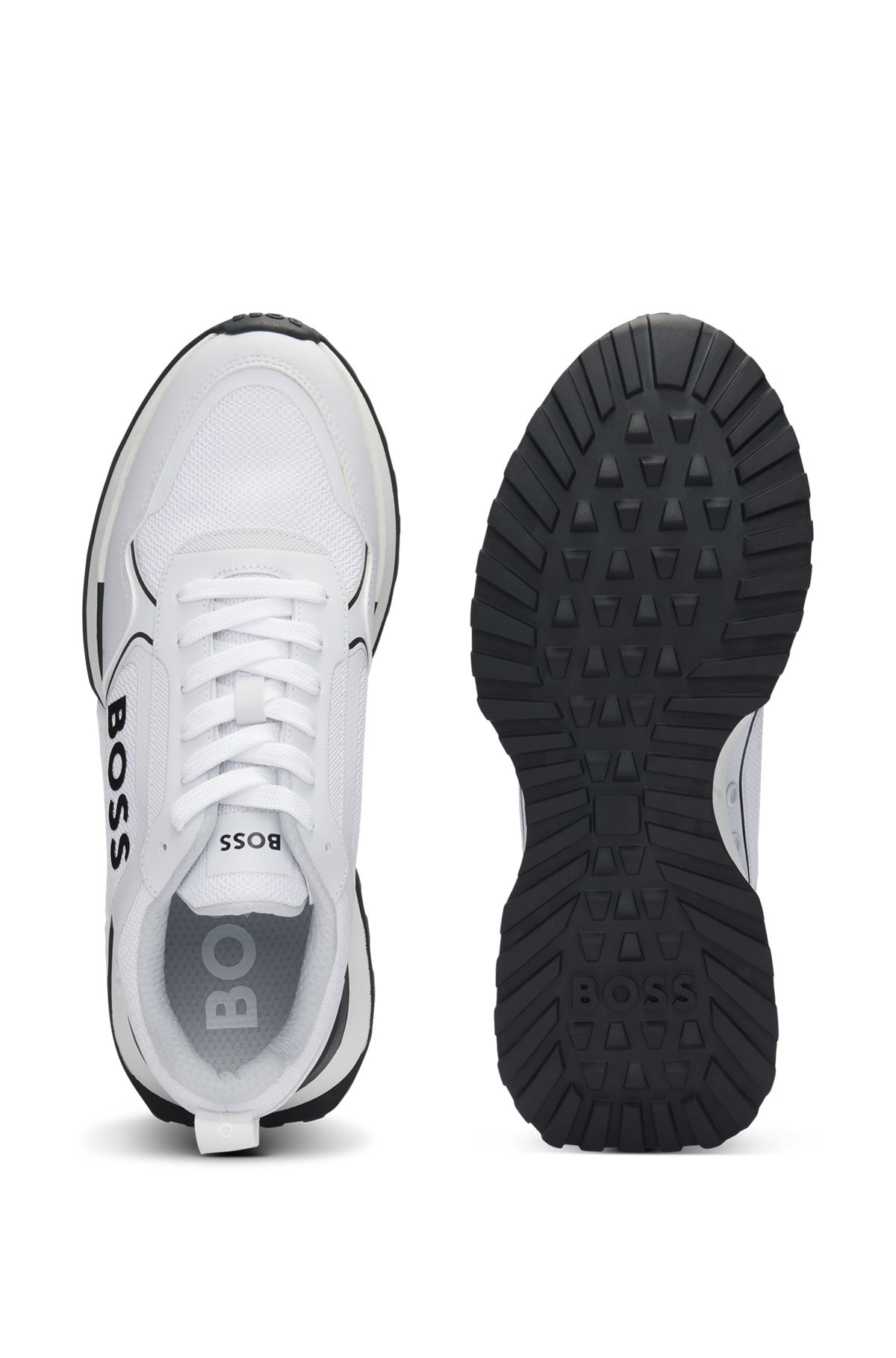 MIXED-MATERIAL TRAINERS WITH LARGE SIDE-PANEL LOGO - 4