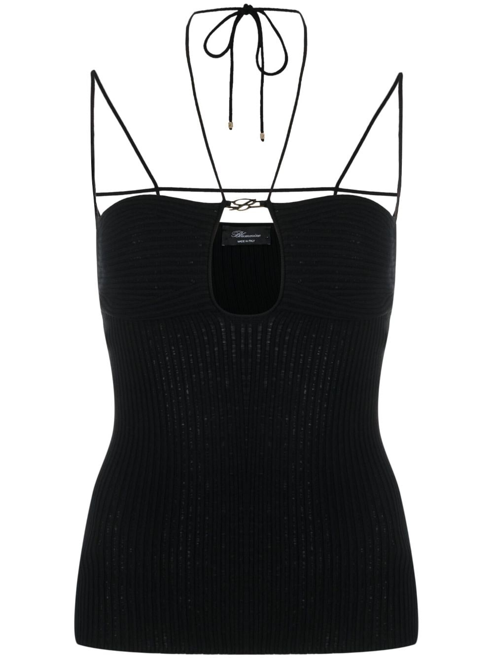 cut-out ribbed knit top - 1