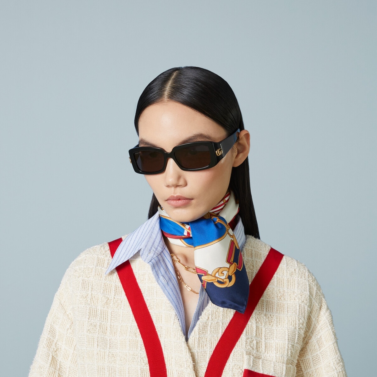 Gucci print silk scarf - 3