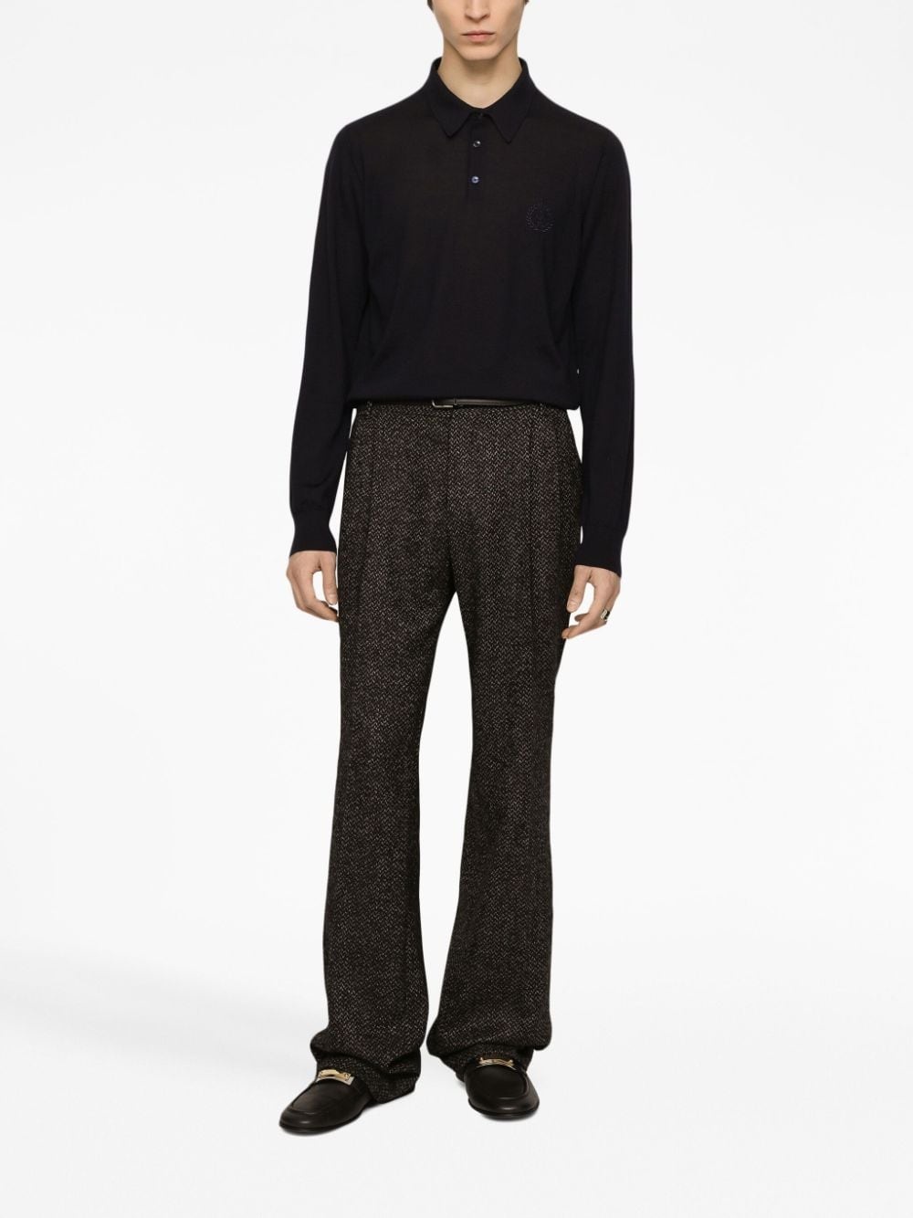 logo-embroidered cashmere polo shirt - 2