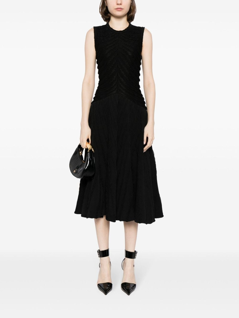 Alaïa textured cupro-silk blend midi dress outlook