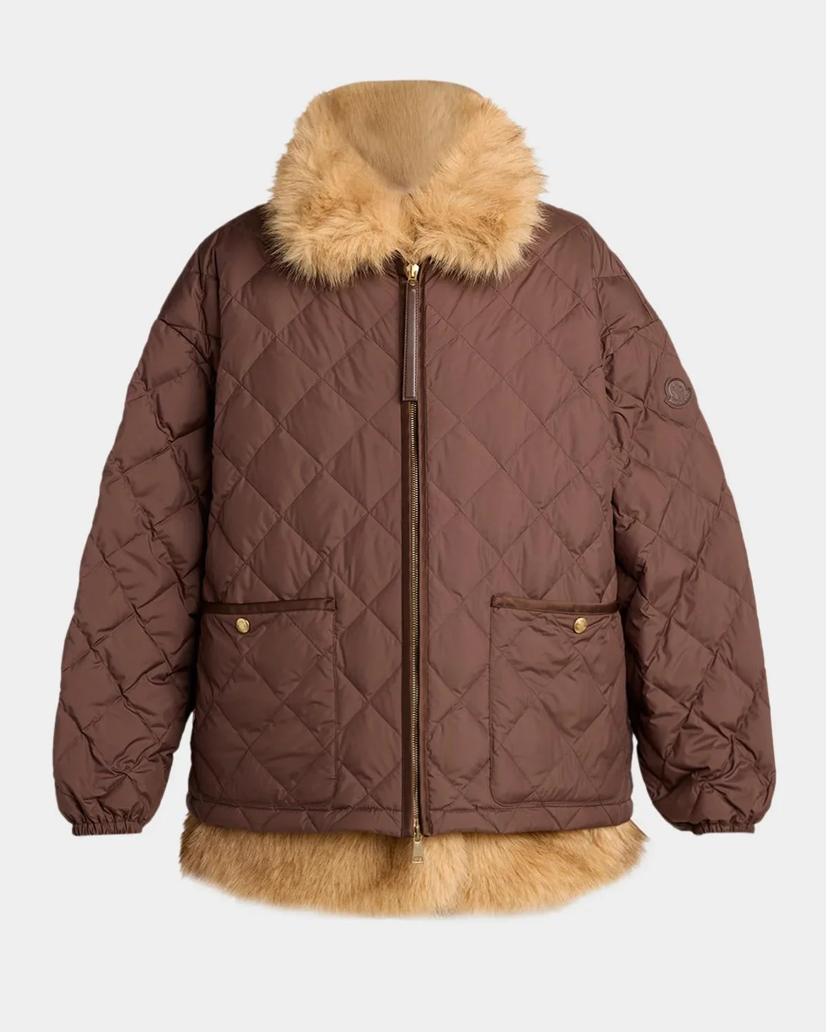 Chaleureux Diamond-Quilt Faux Fur Jacket - 1
