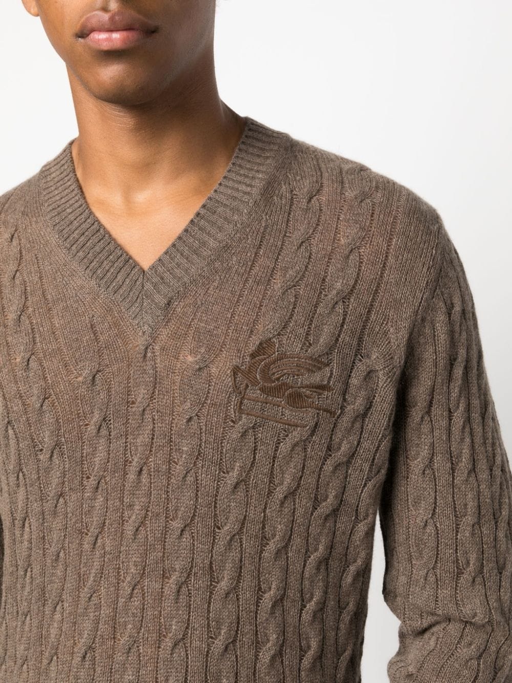 logo-embroidered cashmere jumper - 5