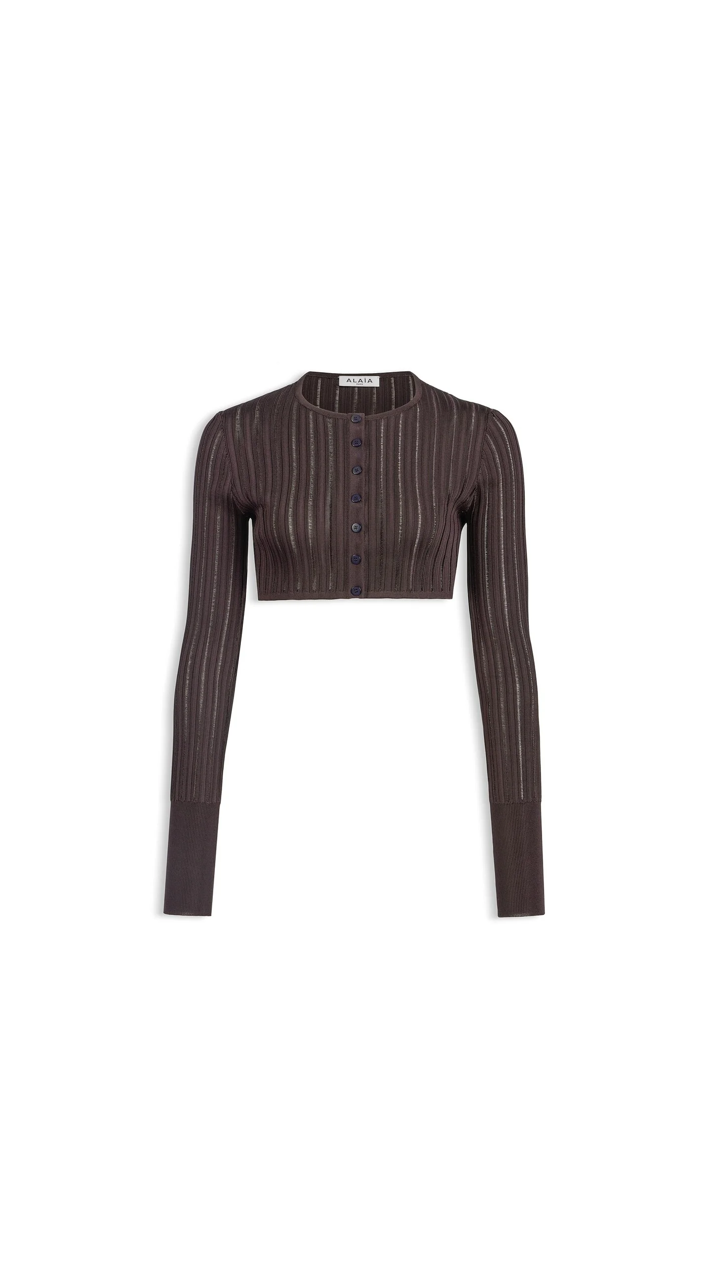 SHINY CRINOLINE CROPPED CARDIGAN - 1