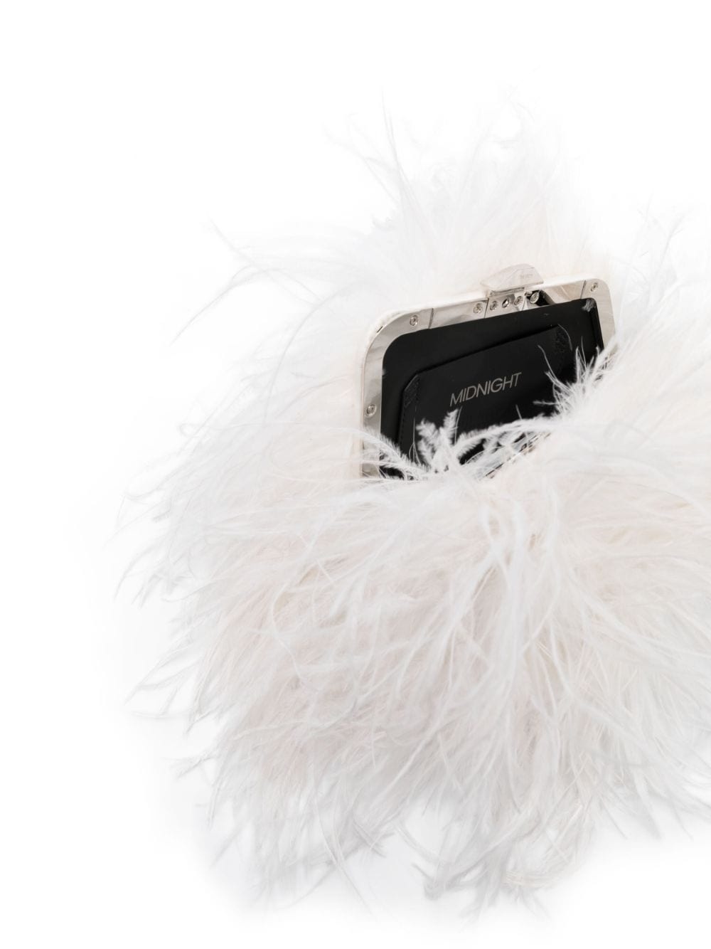 Midnight feather-embellished clutch bag - 5